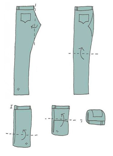 Как сложить штаны для